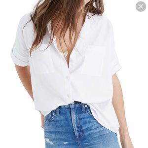 Madewell White Cotton Courier Shirt